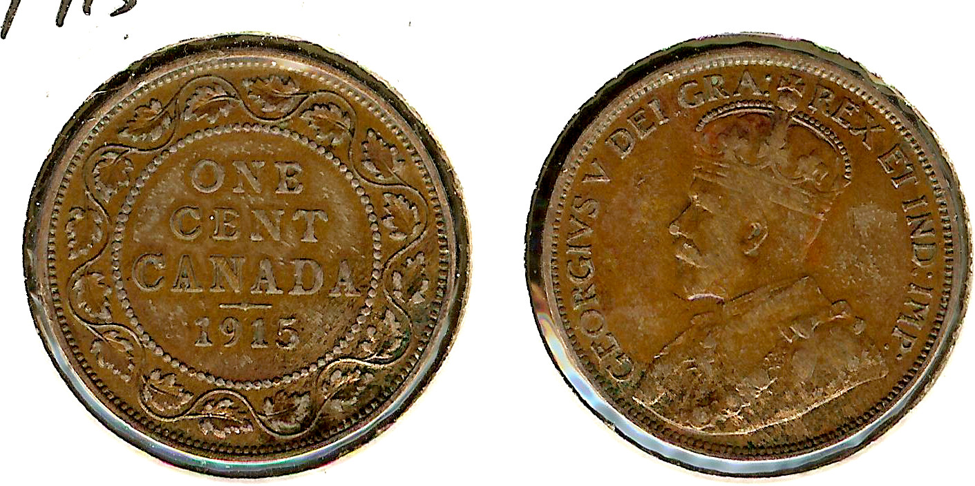 Canada large cent 1915 aVF/gVF